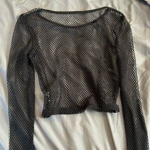 Mesh cropped long sleeve
